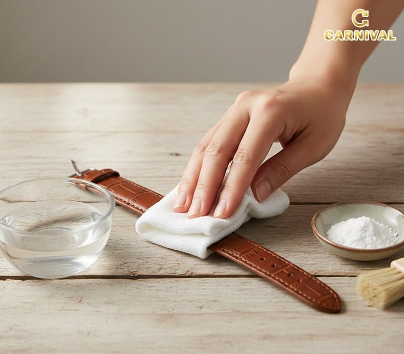 Cách khử mùi dây da đồng hồ
