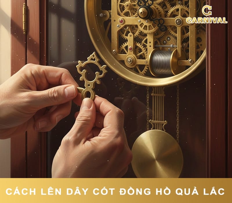 Cách lên dây cót đồng hồ quả lắc