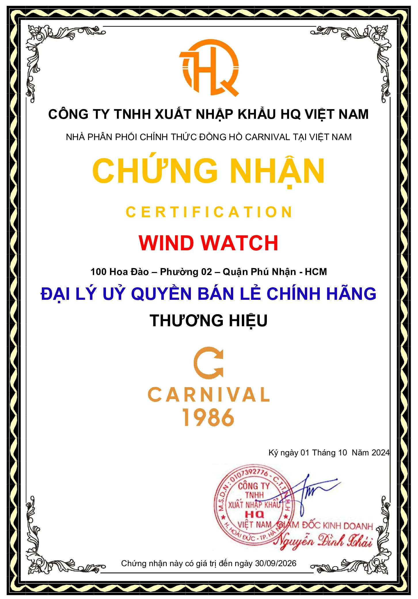 Đồng Hồ Carnival Nam 8131G-VT-DK (Xà Cừ Đen) 16 Đồng Hồ Carnival chính hãng Wind Watch